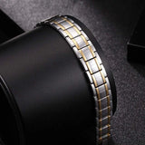 Magnetic Bracelets For Men 18k Gold Plating Double Strength Magnets And 4in1 Elements Men Bracelets 8.5inches Adjustable