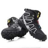 Men's snow boots, warm and non slip outdoor hiking boots, lightweight walking shoes in winter