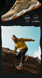 RAX Men Hiking Shoes Mid-top Waterproof Outdoor Sneaker Men Leather Trekking Boots Trail Camping Climbing Hunting Sneakers Women