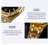 *New style* Sculpture Quartz watch Men golden stainless steel Engrave Wristwatch relogio masculino montre homme for dropshipping