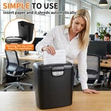Small Size A4 Shredder 6-Sheet Strip-Cut Paper Shredder Electric Automatic for Office Household Paper Cutter with 10L Dustbin