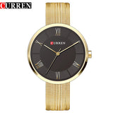 CURREN 9020 Small Dial Quartz Watch for Ladies, Waterproof Elegant Mesh Strap Fashion Wristwatch
