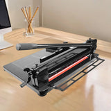 Heavy Duty Guillotine Paper Cutter - 400 Sheets Capacity, A4 Stack Paper Trimmer, Steel Base, Black