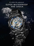 New Automatic Watch for Men Casual chronograph Leather Strap quartz watches Man Mechanical Wristwatch montre reloj часы му