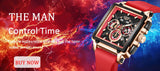 LIGE Fashion Luxury Man Watch Square Silicone Strap Calendar Week Display Casual Sports Quartz Watches for Men Male Montre Homme