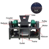 Car Tire Plastic Shredder Crusher Double Shaft Recycling Shredder Bottle Crusher Customized Industrial Waste Tyre Crush Shredder