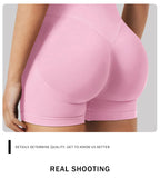 CZGUKE4.5''Shorts Seamless Low Ribbed Waistband Gym Shorts Scrunch Bum Yoga Shorts Booty High Stretch Running Bike Shorts
