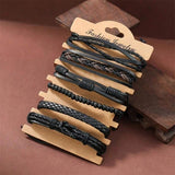 6 Random Styles Unisex Braided Leather Bracelets Classic Festive Gift Minimalist Twisted Knot Bracelet