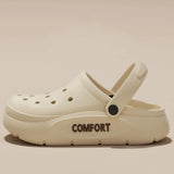 Women's Men's Slippers Summer Anti-Slip Couple Hollow Covered Toe Indoor Outdoor Casual Thick Bottom Sandals for Home Adults