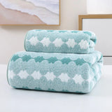 Soft Striped Bath Towel Set - Quick-Drying Absorbent Microfiber Face & Hand Towels for Bathroom, Home Spa - 70x140cm & 35x75cm