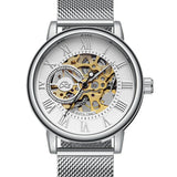 Mechanical Hand Wind Watch for Men Top Brand Luxury Fashion Skeleton Mesh Strap Wristwatch Male Clock Montre Homme Drop Shipping