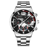 Montre Homme Fashion Mens Sports Watches Luxury Steel Quartz Watch Mens Business Watches Casual Calendar Clock Reloj Hombre