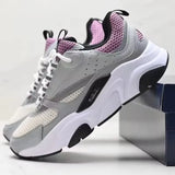 Trendy Sporty Casual Shoes B22 Retro Unisex Breathable Dad Sneakers Fashionable Mesh Upper Rubber Sole All-Season Footwear