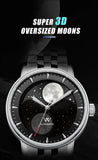 WM Watch Automatic Mechanical Watches Men Lunar Moon Phase Sapphire Waterproof Man Luminous Twin Moons Welly Merck Watch WM142
