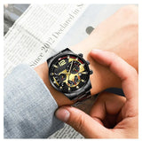 Montre Homme Fashion Mens Sports Watches Luxury Steel Quartz Watch Mens Business Watches Casual Calendar Clock Reloj Hombre