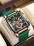LIGE Fashion Luxury Man Watch Square Silicone Strap Calendar Week Display Casual Sports Quartz Watches for Men Male Montre Homme