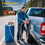 TaskStar 12V 13GPM Electric Diesel Transfer Pump with Hoses for Diesel Kerosene Transformer Oil Self-Priming Pump for Home Farm