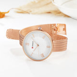 CURREN 9020 Small Dial Quartz Watch for Ladies, Waterproof Elegant Mesh Strap Fashion Wristwatch