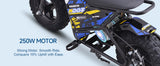 KOOZ HP120E 24V 250W Electric Motorcycle for Kids, Electric Dirt Bike Up to 10 MPH & 7.5 Miles Long-Range.