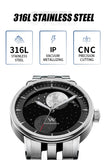 WM Watch Automatic Mechanical Watches Men Lunar Moon Phase Sapphire Waterproof Man Luminous Twin Moons Welly Merck Watch WM142