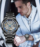 New Automatic Watch for Men Casual chronograph Leather Strap quartz watches Man Mechanical Wristwatch montre reloj часы му