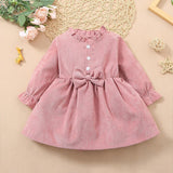 0 3T Baby Girl Dress Toddler Girl Dresses Long Sleeve Infant Corduroy