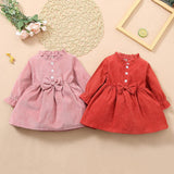 0 3T Baby Girl Dress Toddler Girl Dresses Long Sleeve Infant Corduroy