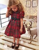 0 4T Christmas Toddler Newborn Kids Baby Girls Dress Red Plaid Cotton
