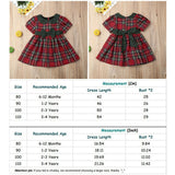 0 4T Christmas Toddler Newborn Kids Baby Girls Dress Red Plaid Cotton