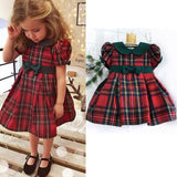 0 4T Christmas Toddler Newborn Kids Baby Girls Dress Red Plaid Cotton
