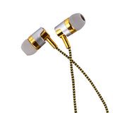 3.5mm In-Ear Headphone Sport Braided Cloth Rope Stereo Wired Earphone with Mic