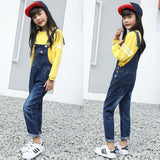 Kids Girl Fashion Overalls Long Jeans Trousers Suspender Pants Denim Romper