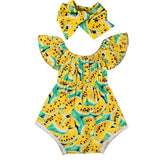 Lovely Watermelon Infant Baby Girls Romper Jumpsuit Headband Outfit Clothes Set