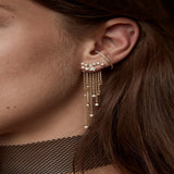 Fashion Star Tassel Dangle Ear Jacket Women Jewelry Cocktail Banquet Earrings