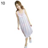 Women's Summer Fashion Sexy Sleeveless Loose Breathable Sleepwear Nightdress