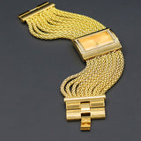 Women Fashion Multi-layer Beads Analog Quartz Alloy Band Bracelet Wrist Watch