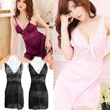 Women Sexy Lace Patchwork Underwear G-string Night Robe Nightdress Sleepwear - ENSEIGNE DENIS