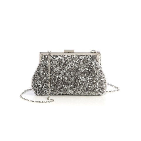 Amelie Clutch,Silver