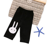 Lovely Rabbit Printed Cotton Middle Rise Half Length Kids Girls Leggings Pants