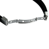 Men's Punk Watch Clasp Stylestainless Steel Rubber Bracelet Fashion Bangle