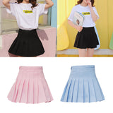 Fashion Women Mini Pleated Solid Color High Waist Tennis Skater Short Skirt Gift