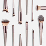 1Pc Champagne Gold Handle Eyebrow Foundation Powder Flame Makeup Brush Portable
