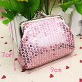 Fashion Women Sequins Buckle Mini Change Coin Purse Clutch Handy Wallet Bag