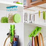 Home Bathroom Kitchen Plastic Hanger Rack Towel Hat Utensil Wall Mounted Hook