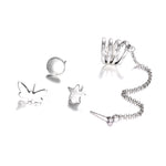 4Pcs Bohemia Star Butterfly Women Earrings Set Ear Stud Cuff Party Jewelry Decor