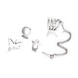 4Pcs Bohemia Star Butterfly Women Earrings Set Ear Stud Cuff Party Jewelry Decor