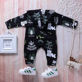 Fashion Autumn Baby Girls Boys Long Sleeve Hooded Leaves Romper Jumpsuit