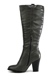 Block Heel Pleat Boot Grey