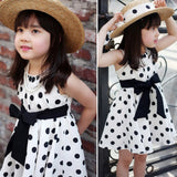 Children Kid Girl Polka Dot Soft Sundress Lovely Bowknot Princess Dress Gift