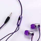 3.5mm In-Ear Headphone Sport Braided Cloth Rope Stereo Wired Earphone with Mic